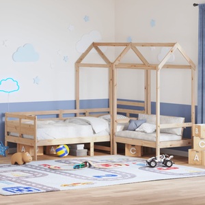 vidaXL, vidaXL Tagesbett und Bank mit Dach 90x200 cm Kiefernholz