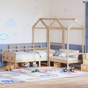 vidaXL, vidaXL Tagesbett und Bank mit Dach 90x200 cm Kiefernholz