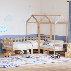 vidaXL, vidaXL Tagesbett und Bank mit Dach 90x200 cm Kiefernholz