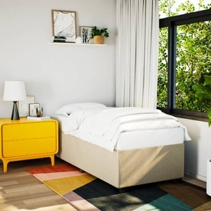 vidaXL, vidaXL Bettgestell Creme 90x200 cm Stoff, vidaXL Bettgestell Creme 90x200 cm Stoff