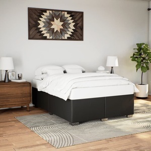 vidaXL, vidaXL Bettgestell Schwarz 140x200 cm Kunstleder