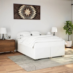 vidaXL, vidaXL Bettgestell Weiß 140x200 cm Kunstleder