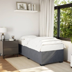 vidaXL, vidaXL Bettgestell Dunkelgrau 90x200 cm Samt
