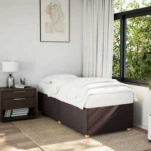vidaXL, vidaXL Bettgestell Dunkelbraun 90x200 cm Stoff, vidaXL Bettgestell ohne Matratze Dunkelbraun 90x200 cm Stoff