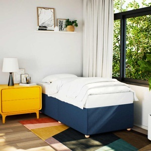 vidaXL, vidaXL Bettgestell Blau 90x200 cm Stoff, vidaXL Bettgestell Blau 90x200 cm Stoff