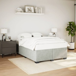 vidaXL, vidaXL Bettgestell Hellgrau 140x200 cm Samt
