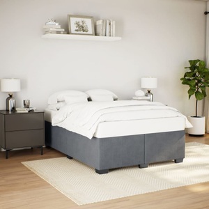 vidaXL, vidaXL Bettgestell Dunkelgrau 140x200 cm Samt