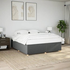 vidaXL, vidaXL Bettgestell ohne Matratze Dunkelgrau 200x200 cm Stoff