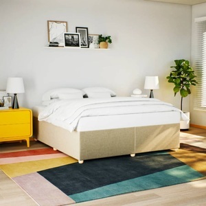 vidaXL, vidaXL Bettgestell ohne Matratze Creme 200x200 cm Stoff