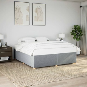 vidaXL, vidaXL Bettgestell ohne Matratze Hellgrau 200x200 cm Stoff