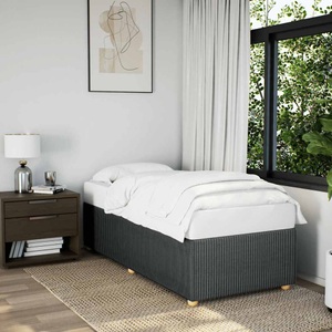 vidaXL, vidaXL Bettgestell Dunkelgrau 90x200 cm Stoff