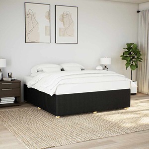 vidaXL, vidaXL Bettgestell ohne Matratze Schwarz 200x200 cm Stoff, vidaXL Bettgestell ohne Matratze Schwarz 200x200 cm Stoff