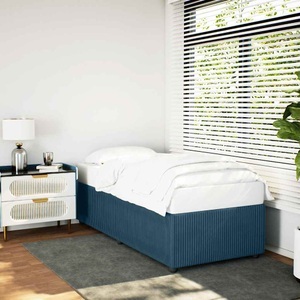 vidaXL, vidaXL Bettgestell Blau 90x200 cm Samt, vidaXL Bettgestell Blau 90x200 cm Samt