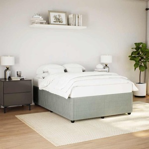 vidaXL, vidaXL Bettgestell Hellgrau 140x190 cm Samt