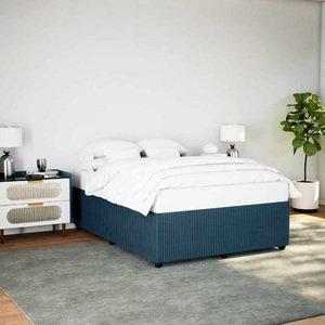 vidaXL, vidaXL Bettgestell Blau 140x200 cm Samt