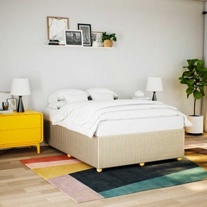 vidaXL, vidaXL Bettgestell ohne Matratze Creme 140x200 cm Stoff, vidaXL Bettgestell ohne Matratze Creme 140x200 cm Stoff