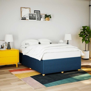 vidaXL, vidaXL Bettgestell ohne Matratze Blau 160x200 cm Stoff