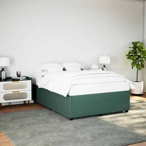 vidaXL, vidaXL Bettgestell Dunkelgrün 160x200 cm Samt, vidaXL Bettgestell ohne Matratze Dunkelgrün 160x200 cm Samt