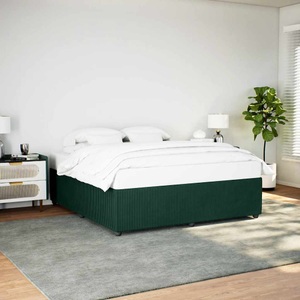 vidaXL, vidaXL Bettgestell Dunkelgrün 180x200 cm Samt