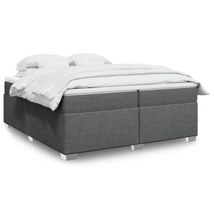 vidaXL, vidaXL Boxspringbett mit Matratze Dunkelgrau 200x200 cm Stoff, vidaXL Boxspringbett mit Matratze Dunkelgrau 200x200 cm Stoff