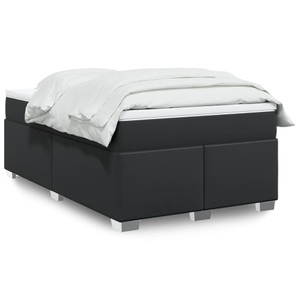 vidaXL, vidaXL Boxspringbett mit Matratze Schwarz 120x200 cm Kunstleder