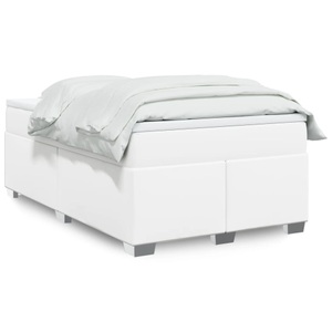 vidaXL, vidaXL Boxspringbett mit Matratze Weiß 120x200 cm Kunstleder