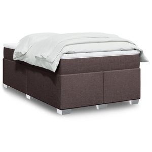 vidaXL, vidaXL Boxspringbett mit Matratze Dunkelbraun 120x200 cm Stoff, vidaXL Boxspringbett mit Matratze Dunkelbraun 120x200 cm Stoff