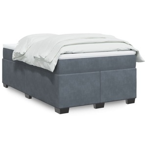 vidaXL, vidaXL Boxspringbett mit Matratze Dunkelgrau 120x200 cm Samt, vidaXL Boxspringbett mit Matratze Dunkelgrau 120x200 cm Samt
