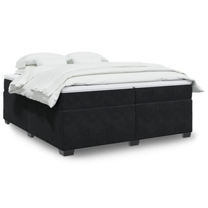 vidaXL, vidaXL Boxspringbett mit Matratze Schwarz 200x200 cm Samt
