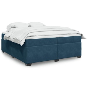 vidaXL, vidaXL Boxspringbett mit Matratze Dunkelblau 200x200 cm Samt