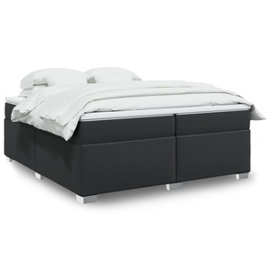 vidaXL, vidaXL Boxspringbett mit Matratze Schwarz 200x200 cm Kunstleder