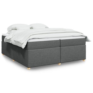 vidaXL, vidaXL Boxspringbett mit Matratze Dunkelgrau 200x200 cm Stoff