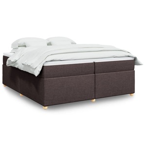 vidaXL, vidaXL Boxspringbett mit Matratze Dunkelbraun 200x200 cm Stoff