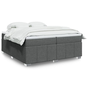vidaXL, vidaXL Boxspringbett mit Matratze Dunkelgrau 200x200 cm Stoff