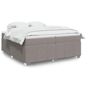 vidaXL, vidaXL Boxspringbett mit Matratze Taupe 200x200 cm Stoff