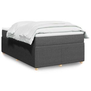vidaXL, vidaXL Boxspringbett mit Matratze Dunkelgrau 120x200 cm Stoff, vidaXL Boxspringbett mit Matratze Dunkelgrau 120x200 cm Stoff