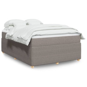 vidaXL, vidaXL Boxspringbett mit Matratze Taupe 140x200 cm Stoff, vidaXL Boxspringbett mit Matratze Taupe 140x200 cm Stoff