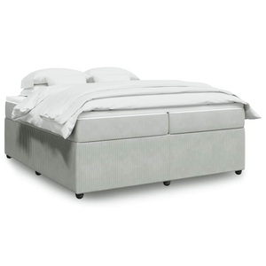 vidaXL, vidaXL Boxspringbett mit Matratze Hellgrau 200x200 cm Samt