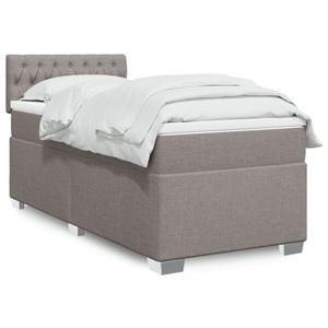 vidaXL, vidaXL Boxspringbett mit Matratze Taupe 100x200 cm Stoff, vidaXL Boxspringbett mit Matratze Taupe 100x200 cm Stoff