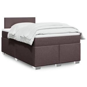 vidaXL, vidaXL Boxspringbett mit Matratze Dunkelbraun 120x200 cm Stoff