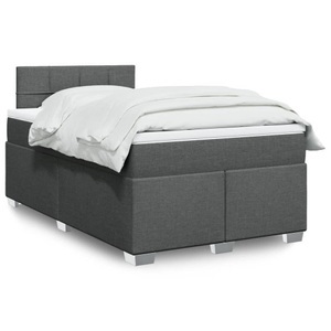 vidaXL, vidaXL Boxspringbett mit Matratze Dunkelgrau 120x200 cm Stoff, vidaXL Boxspringbett mit Matratze Dunkelgrau 120x200 cm Stoff
