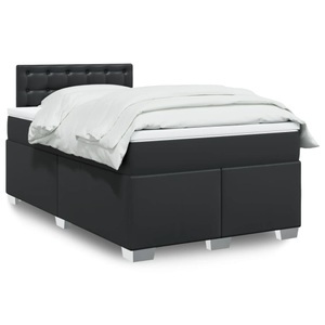vidaXL, vidaXL Boxspringbett mit Matratze Schwarz 120x200 cm Kunstleder, vidaXL Boxspringbett mit Matratze Schwarz 120x200 cm Kunstleder