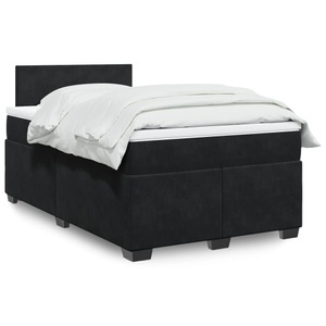 vidaXL, vidaXL Boxspringbett mit Matratze Schwarz 120x200 cm Samt, vidaXL Boxspringbett mit Matratze Schwarz 120x200 cm Samt