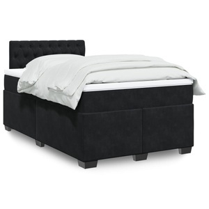 vidaXL, vidaXL Boxspringbett mit Matratze Schwarz 120x200 cm Samt, vidaXL Boxspringbett mit Matratze Schwarz 120x200 cm Samt