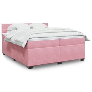 vidaXL, vidaXL Boxspringbett mit Matratze Rosa 200x200 cm Samt