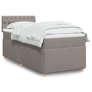 vidaXL, vidaXL Boxspringbett mit Matratze Taupe 90x200 cm Stoff, vidaXL Boxspringbett mit Matratze Taupe 90x200 cm Stoff
