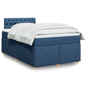 vidaXL, vidaXL Boxspringbett mit Matratze Blau 120x200 cm Stoff