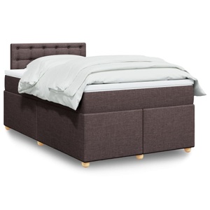 vidaXL, vidaXL Boxspringbett mit Matratze Dunkelbraun 120x200 cm Stoff, vidaXL Boxspringbett mit Matratze Dunkelbraun 120x200 cm Stoff