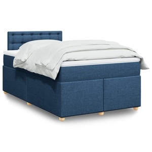 vidaXL, vidaXL Boxspringbett mit Matratze Blau 120x200 cm Stoff, vidaXL Boxspringbett mit Matratze Blau 120x200 cm Stoff