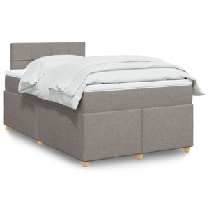 vidaXL, vidaXL Boxspringbett mit Matratze Taupe 120x200 cm Stoff, vidaXL Boxspringbett mit Matratze Taupe 120x200 cm Stoff